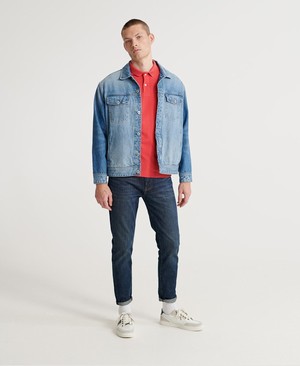 Superdry Classic Pique Rövidujjú Férfi Póló Lila | VYHJO1234